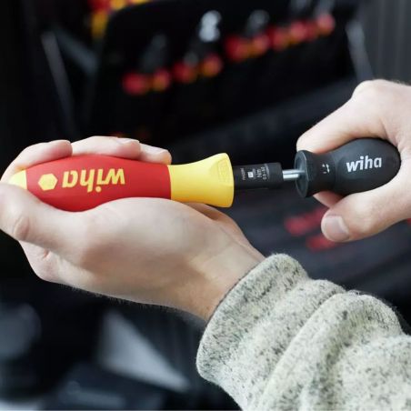 38074 Wiha - Jeu SlimTorque VDE 1,0 - 5,0 Nm + porte-embouts + outils de réglage + 2 embouts TorqueVario-S VDE 1,0-5,0 Nm