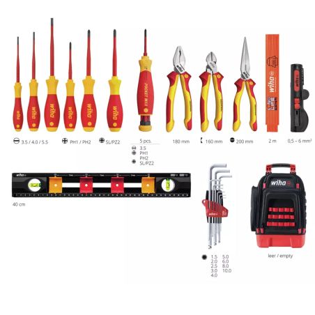 45528 Wiha - Sac à dos d'outils pour électricien 27pcs