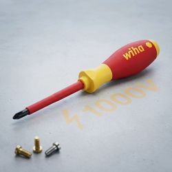 00878 Wiha - Tournevis Pozidriv SoftFinish® electric. PZ1 x 80mm