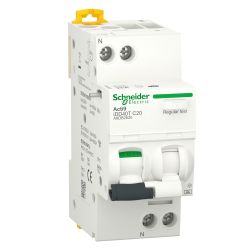A9DB2620 Schneider - Disjoncteur différentiel 1P+N- 20A - 30mA - Courbe C - Type A-Si - 6kA - Acti9 iDD40T