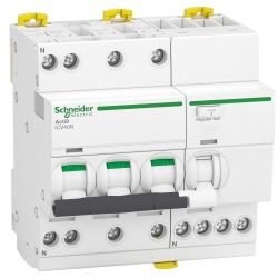 A9DC3716 Schneider - Disjoncteur différentiel tétrapolaire 3P+N - 16A - 30mA - Courbe C - Type A - 6kA - Acti9 IC40