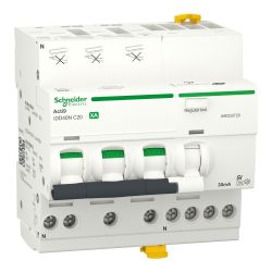 A9DQ3720 Schneider - Disjoncteur différentieltétrapolaire 3P+N - 20A - 30mA - Courbe C - Type A-Si- 10kA - Acti9 IDD40N XA