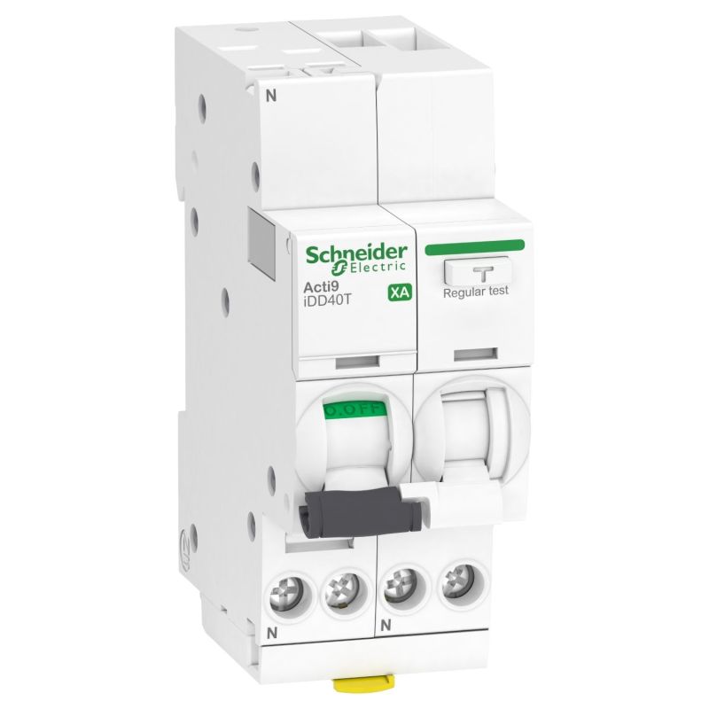 A9DQ2610 Schneider - Disjoncteur différentielunipolaire + neutre 1P+N - 10A - 30mA - Courbe C - 6kA - Acti9 IDD40T XA