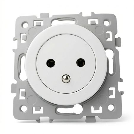 60230 EUR'OHM SQUARE Prise de courant 2P+T affleurante + griffes BLC