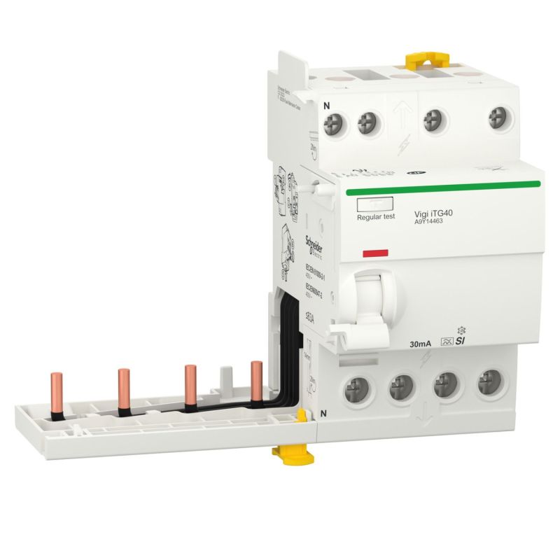 A9Y14463 Schneider - Bloc différentiel tête de groupe 4P 63A 30mA - Type A-Si - 230-240/400-415V Acti9 Vigi ITG40