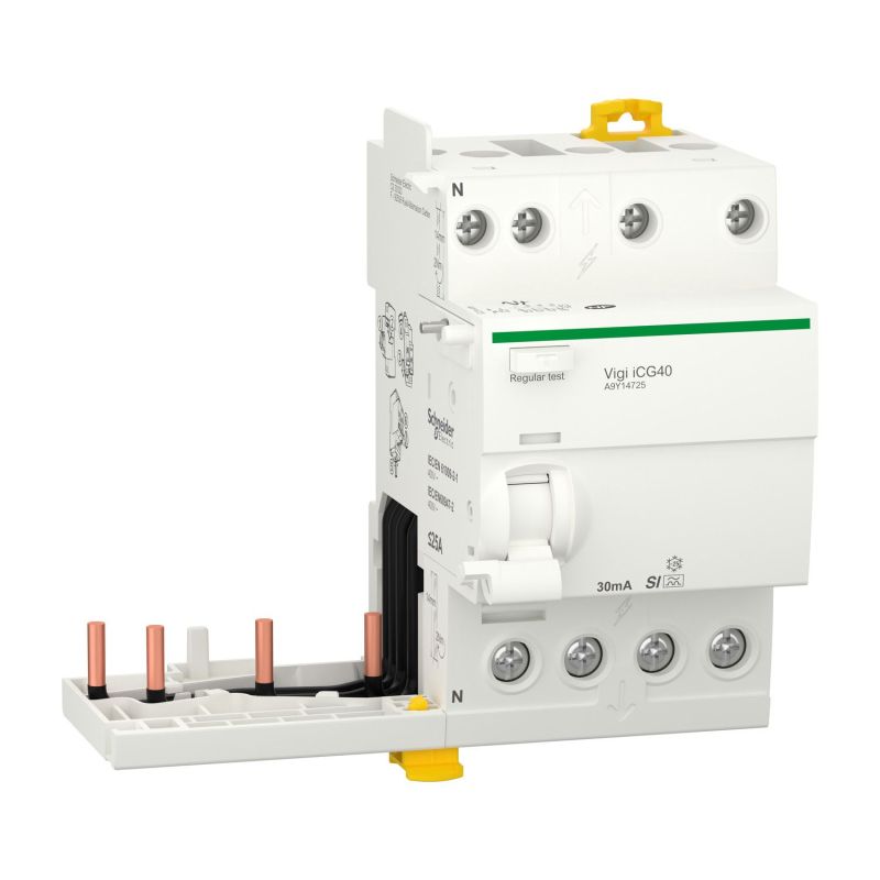 A9Y14725 Schneider - Bloc différentiel tête de groupe 3P+N 25A 30mA - Type A-Si - 230-240/400-415V Acti9 Vigi ITG40