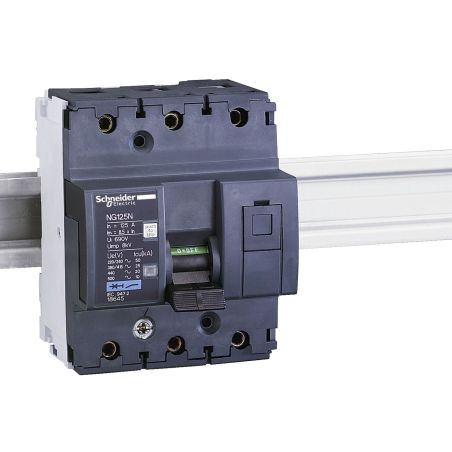 18632 Schneider - Acti9 Disjoncteur NG125Ntripolaire 10A - 3P - Courbe C 25kA - A vis