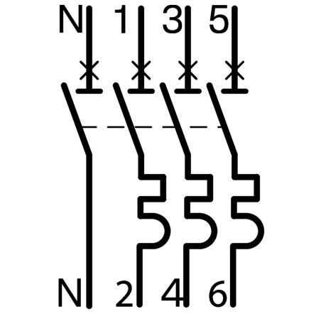 NFT840 Hager - Disjoncteur triphasé + neutre 40A - 6-10kA - courbe C - 3 modules - NFT - Bornes décalées à vis