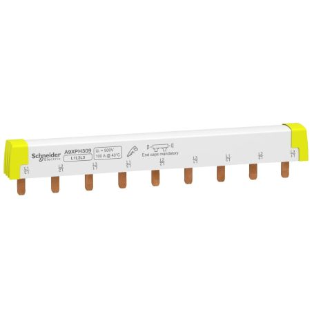 A9XPH309 Schneider - Acti9 iC60 - Peigne pour disjoncteur tripolaire 3P - Pas 18mm - 9 modules - 100A