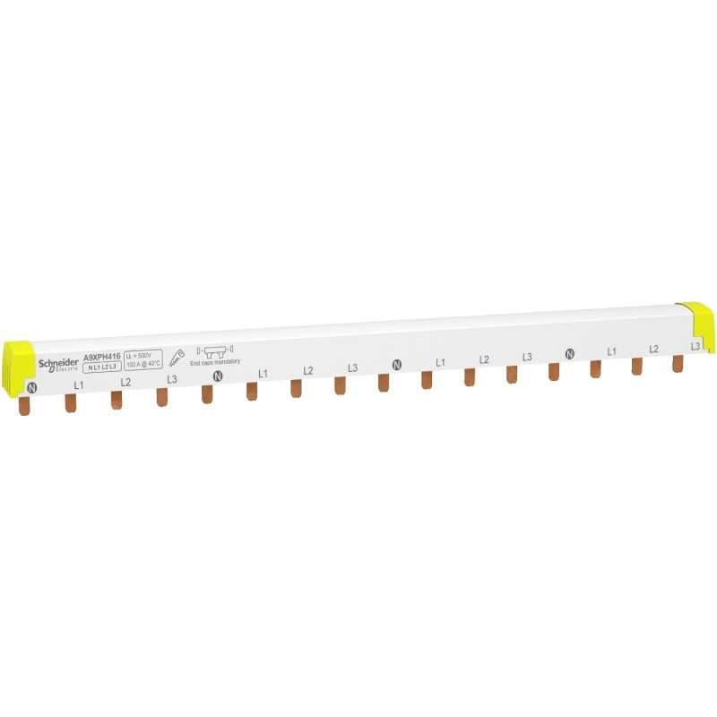 A9XPH416 Schneider - Acti9 iC60 - Peigne pour disjoncteur tétrapolaire 4P - Pas 18mm - 16 modules - 100A