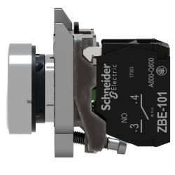 XB4BA11 Schneider- Harmony XB4 - bouton poussoir à impulsion complet blanc - Ø22 - 1NO