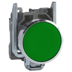 XB4BA31 Schneider- Harmony XB4 - bouton poussoir à impulsion complet vert- Ø22 - 1NO