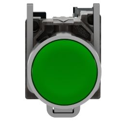 XB4BA31 Schneider- Harmony XB4 - bouton poussoir à impulsion complet vert- Ø22 - 1NO