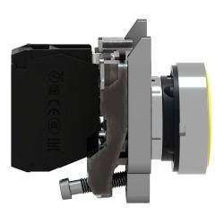 XB4BA51 Schneider - Harmony XB4 - bouton poussoir à impulsion complet jaune - Ø22 - 1NO