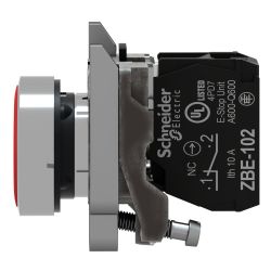 XB4BA42 Schneider - Harmony XB4 - bouton poussoir à impulsion complet rouge - Ø22 -1NF