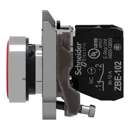 XB4BA42 Schneider - Harmony XB4 - bouton poussoir à impulsion complet rouge - Ø22 -1NF