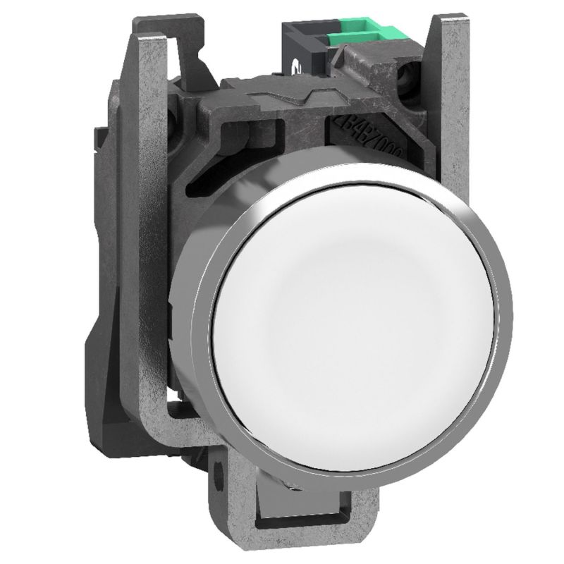 XB4BA115 Schneider- Harmony XB4 - bouton poussoir à impulsion complet blanc - Ø22 - 1NO
