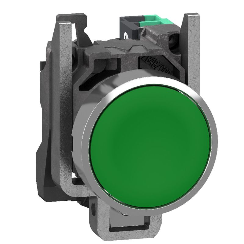 XB4BA315 Schneider - Harmony XB4 - bouton poussoir à impulsion complet vert - Ø22 - vert - 1NO