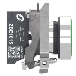 XB4BA315 Schneider - Harmony XB4 - bouton poussoir à impulsion complet vert - Ø22 - vert - 1NO