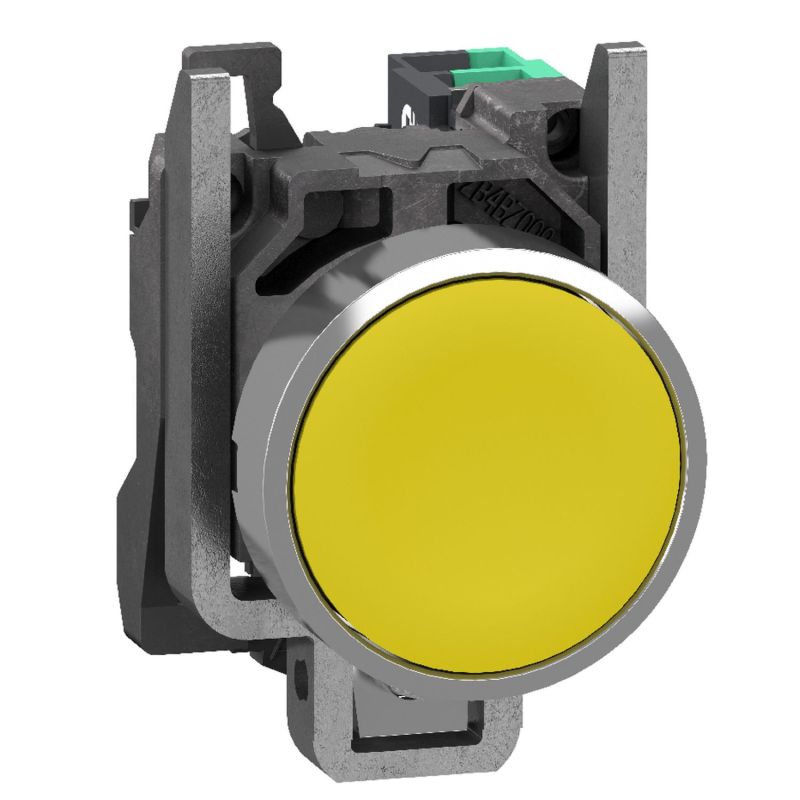 XB4BA515 Schneider - Harmony XB4 - bouton poussoir à impulsion complet jaune - Ø22 - 1NO