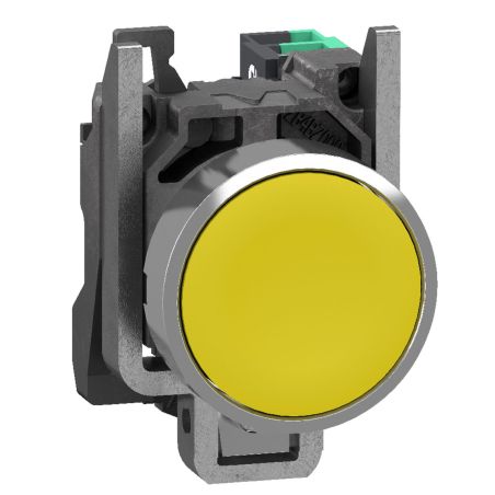 XB4BA515 Schneider - Harmony XB4 - bouton poussoir à impulsion complet jaune - Ø22 - 1NO