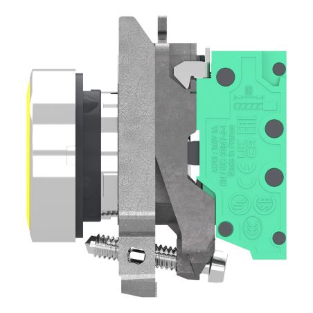 XB4BA515 Schneider - Harmony XB4 - bouton poussoir à impulsion complet jaune - Ø22 - 1NO