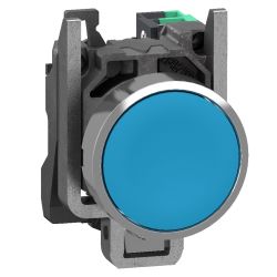 XB4BA615 Schneider - Harmony XB4 - bouton poussoir à impulsion complet bleu - Ø22 - 1NO