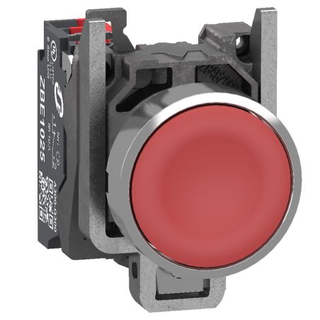 XB4BA425 Schneider - Harmony XB4 - bouton poussoir à impulsion complet rouge - Ø22 - 1NF