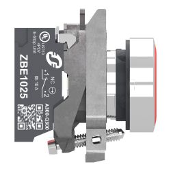XB4BA425 Schneider - Harmony XB4 - bouton poussoir à impulsion complet rouge - Ø22 - 1NF