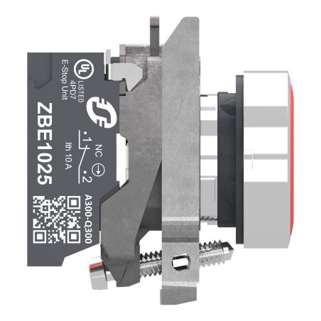 XB4BA425 Schneider - Harmony XB4 - bouton poussoir à impulsion complet rouge - Ø22 - 1NF