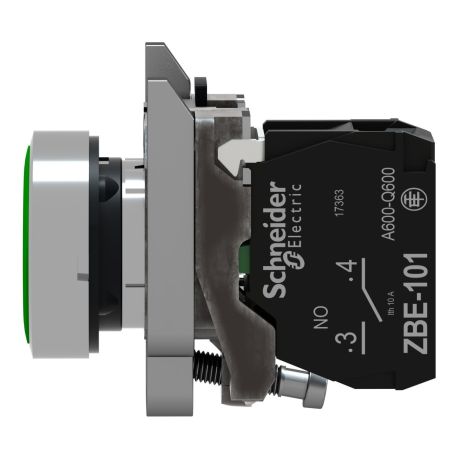 XB4BA3311 Schneider - Harmony XB4 - bouton poussoir impulsion complet vert - Ø22 - 1NO