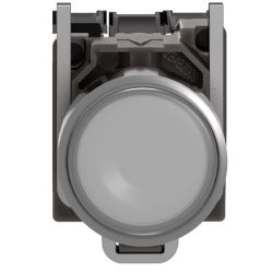 XB4BW31B5 Schneider - Harmony XB4 - poussoir lumineux LED complet blanc - Ø22 - 24VACDC - 1NO+1NF