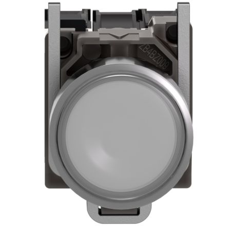 XB4BW31B5 Schneider - Harmony XB4 - poussoir lumineux LED complet blanc - Ø22 - 24VACDC - 1NO+1NF