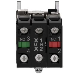 XB4BW31B5 Schneider - Harmony XB4 - poussoir lumineux LED complet blanc - Ø22 - 24VACDC - 1NO+1NF