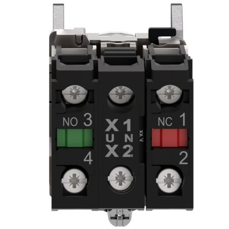 XB4BW31B5 Schneider - Harmony XB4 - poussoir lumineux LED complet blanc - Ø22 - 24VACDC - 1NO+1NF