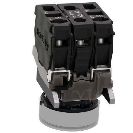 XB4BW31B5 Schneider - Harmony XB4 - poussoir lumineux LED complet blanc - Ø22 - 24VACDC - 1NO+1NF