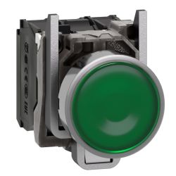 XB4BW33B5 Schneider - Harmony XB4 - poussoir lumineux LED complet vert - Ø22 - 24VACDC - 1NO+1NF