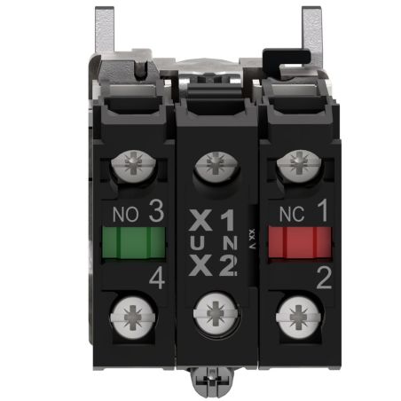 XB4BW33B5 Schneider - Harmony XB4 - poussoir lumineux LED complet vert - Ø22 - 24VACDC - 1NO+1NF
