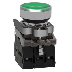 XB4BW33B5 Schneider - Harmony XB4 - poussoir lumineux LED complet vert - Ø22 - 24VACDC - 1NO+1NF