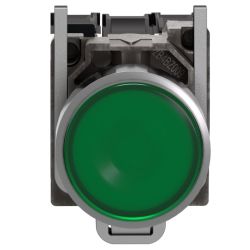 XB4BW33B5 Schneider - Harmony XB4 - poussoir lumineux LED complet vert - Ø22 - 24VACDC - 1NO+1NF