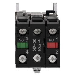 XB4BW31M5 Schneider - Harmony XB4 - poussoir lumineux LED complet blanc - Ø22 - 230V - 1NO+1NF