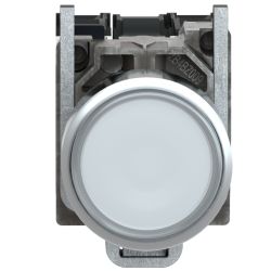 XB4BW31M5 Schneider - Harmony XB4 - poussoir lumineux LED complet blanc - Ø22 - 230V - 1NO+1NF
