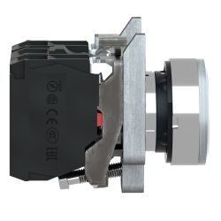 XB4BW31M5 Schneider - Harmony XB4 - poussoir lumineux LED complet blanc - Ø22 - 230V - 1NO+1NF
