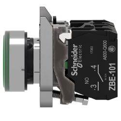 XB4BW33M5 Schneider - Harmony XB4 - poussoir lumineux LED complet vert - Ø22 - 230V - 1NO+1NF