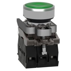 XB4BW33M5 Schneider - Harmony XB4 - poussoir lumineux LED complet vert - Ø22 - 230V - 1NO+1NF