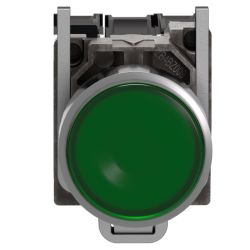 XB4BW33M5 Schneider - Harmony XB4 - poussoir lumineux LED complet vert - Ø22 - 230V - 1NO+1NF