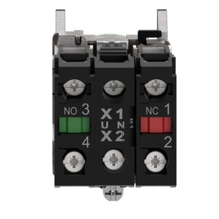 XB4BW33M5 Schneider - Harmony XB4 - poussoir lumineux LED complet vert - Ø22 - 230V - 1NO+1NF