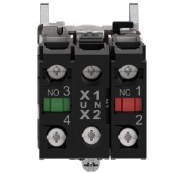 XB4BW34M5 Schneider - Harmony XB4 - poussoir lumineux LED complet rouge - Ø22 - 230V - 1NO+1NF