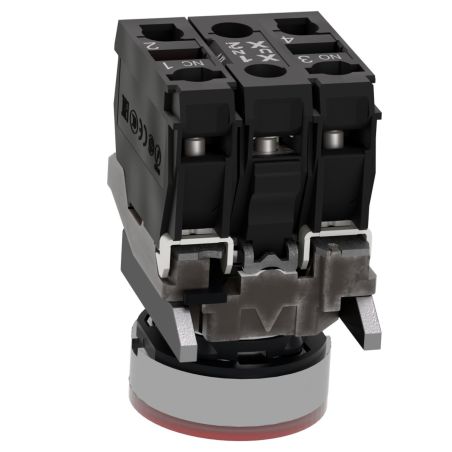 XB4BW34M5 Schneider - Harmony XB4 - poussoir lumineux LED complet rouge - Ø22 - 230V - 1NO+1NF