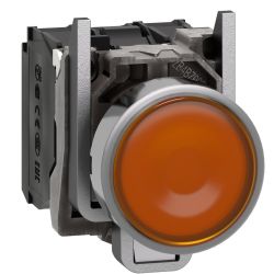 XB4BW35M5 Schneider - Harmony XB4 - poussoir lumineux LED complet orange - Ø22 - 230V - 1NO+1NF